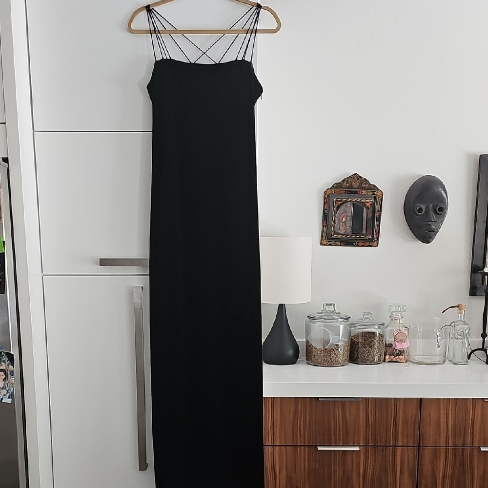 Laundry By Shelli Segal Black Spaghetti Strap Slip Dress